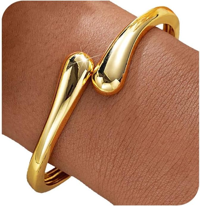 MTINEAPS Store Gold Bangle Bracelets for Women Teens Trendy Chunky Adjustable Twist Cuff Bracelet Jewelry Gifts - Image 1